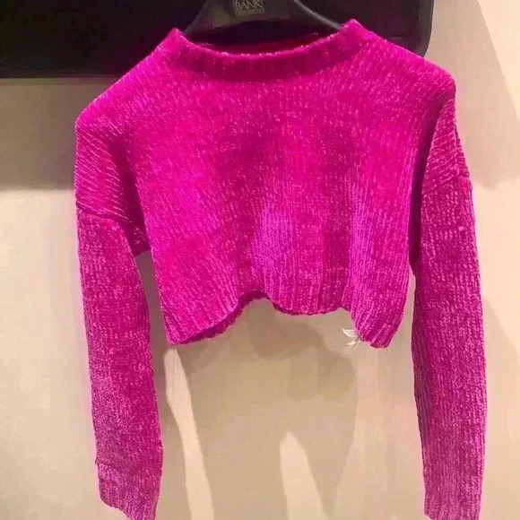 Fuchsia crop sweater size S - Picture 1 of 5